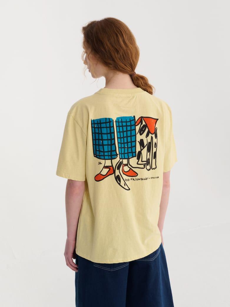 Bobo Choses Dog Friendship Fitted T-shirt Damen gelb